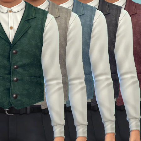 Formal Vest Set for teen to elder male Sims