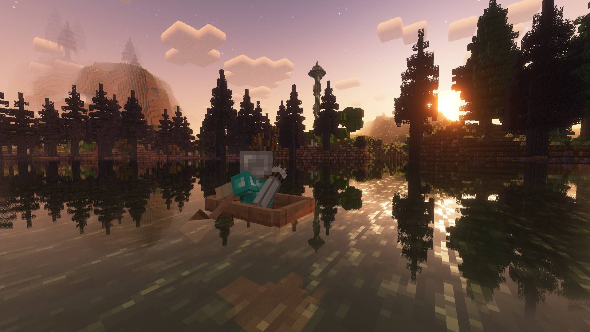 The looming sunset in the Ominous Woods