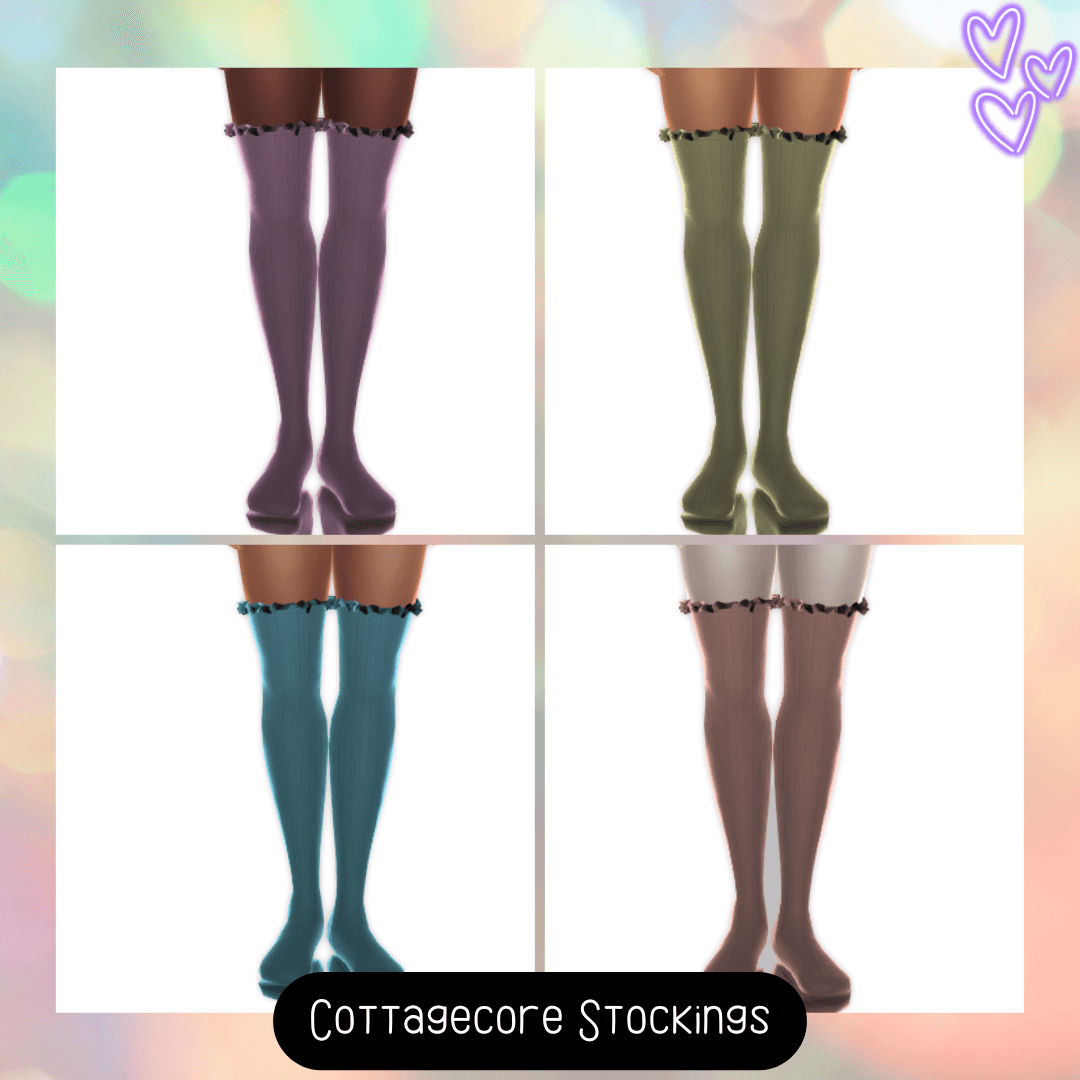 Thumbnail A cute and simple pair of ruffle stockings for your cottagecore sims that comes in 15 color swatches!