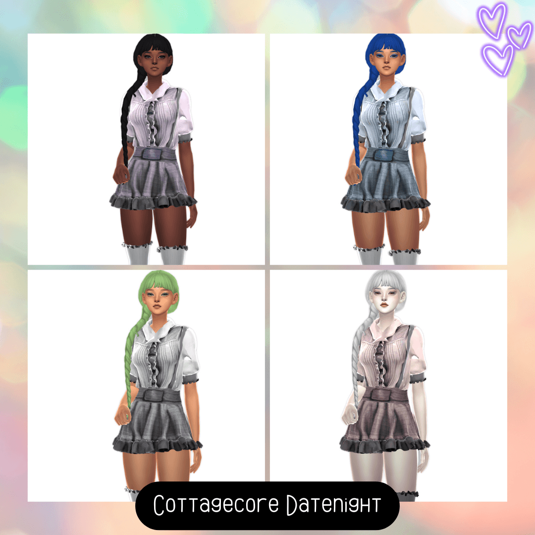 Thumbnail A cute and simple datenight outfit for your cottagecore sims that comes in 10 color swatches!