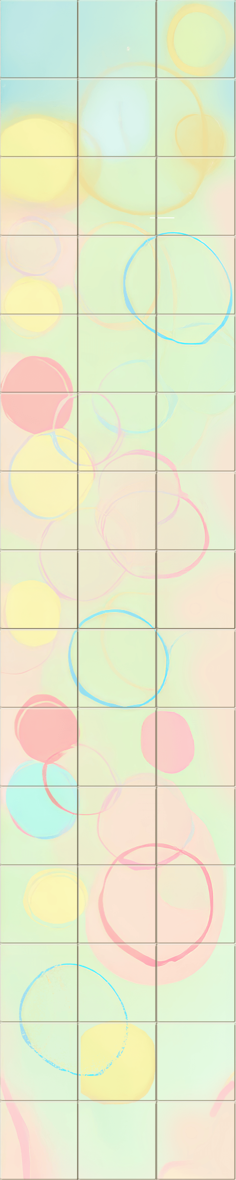 Thumbnail Pretty wall tile with circles in pastel - 1 tile with pattern - 4 matching tiles with border - 4 matching plain tiles