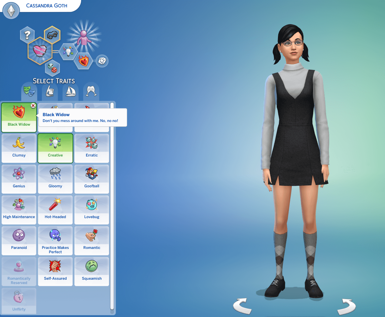 Black widow trait sims 4