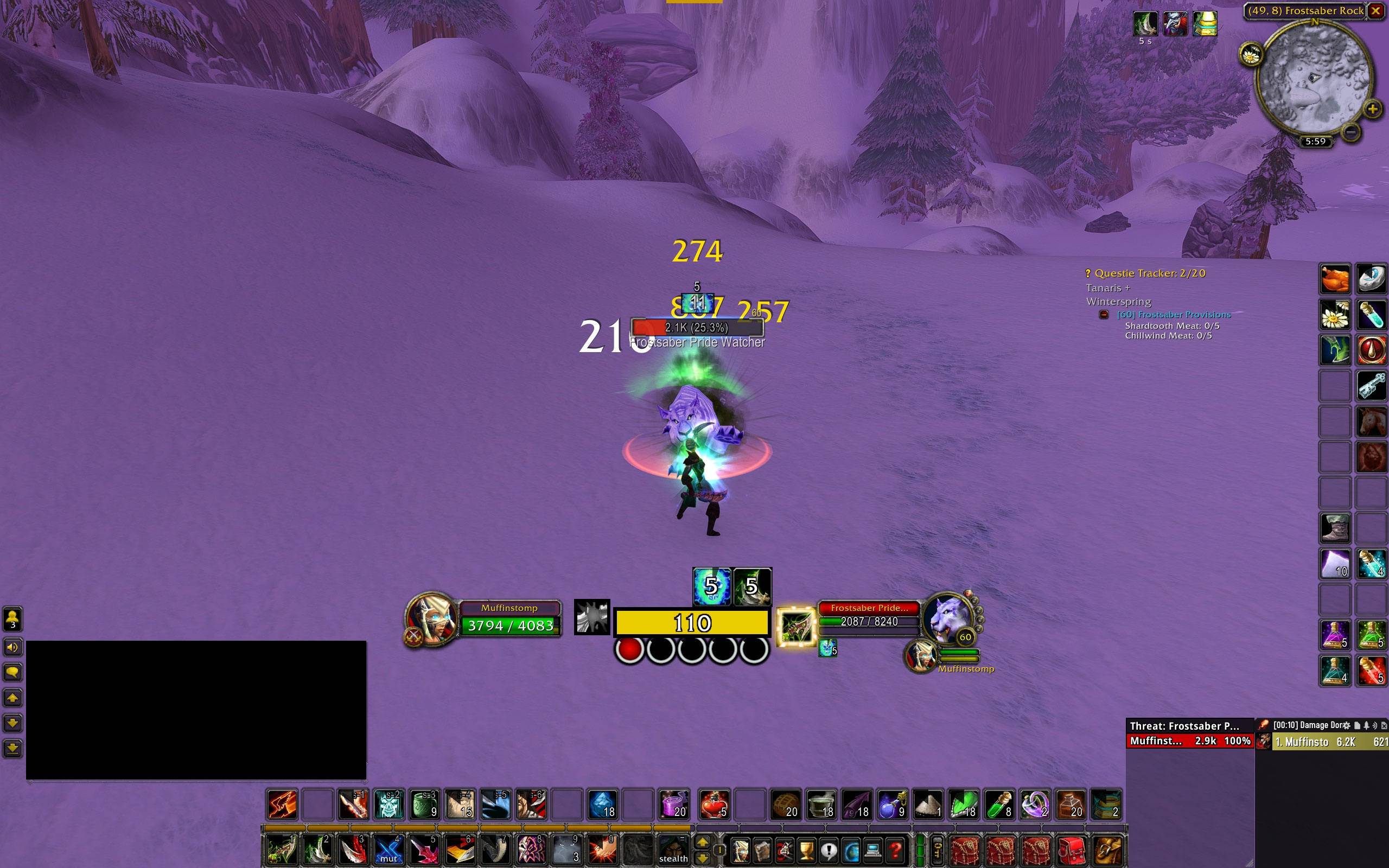 Thumbnail This screenshot shows the default Blizzard Combat Text Size of 1.