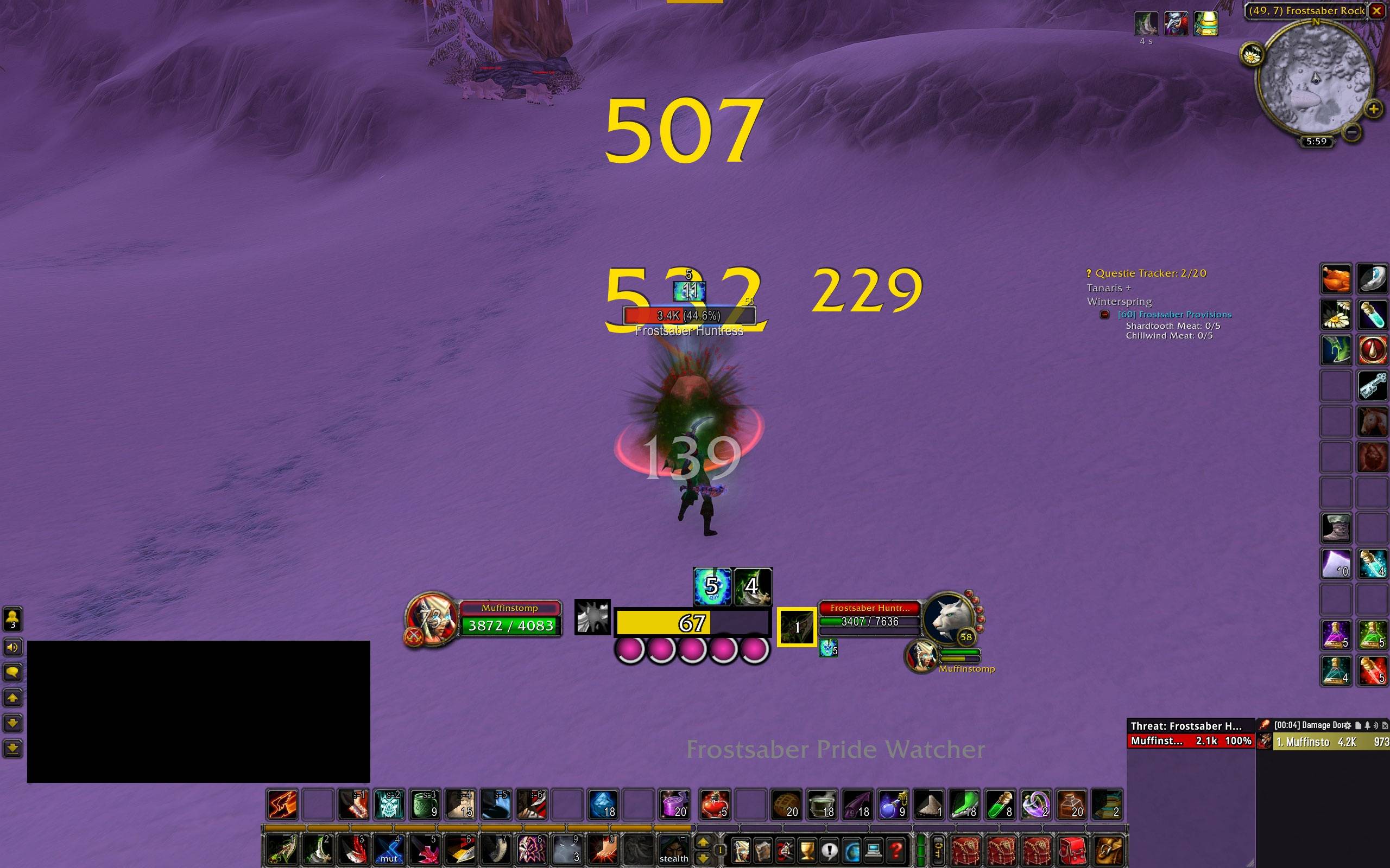 Thumbnail This screenshot shows the addon default Combat Text Size setting of 2.