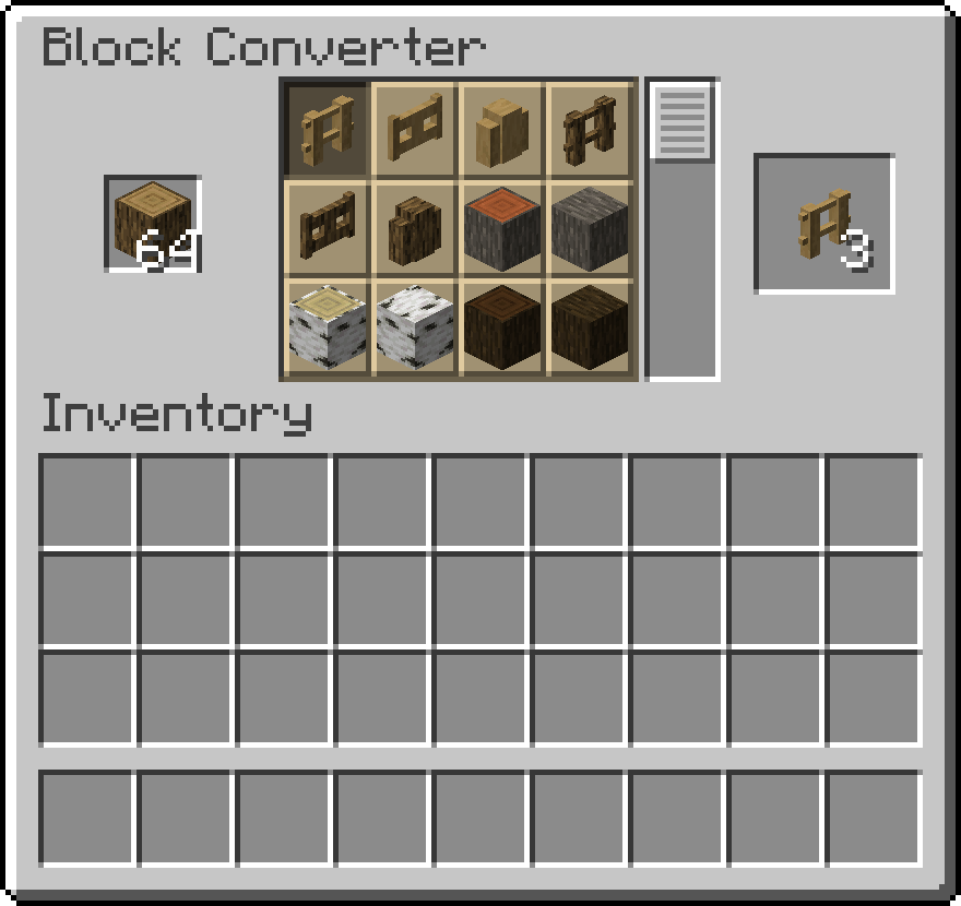 Block Converter interface