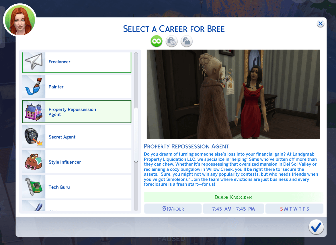 Career Selection Page