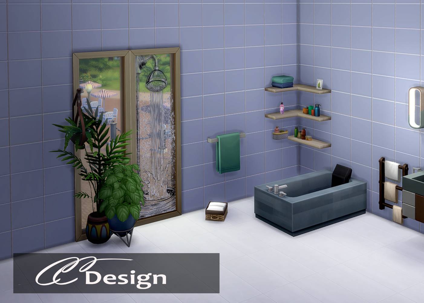 Thumbnail A beautiful and practical privacy window with the funny motif of a shower. For medium walls - 1 for motif - 20 colors - Base game compatible - Exclusive to Curce Forge