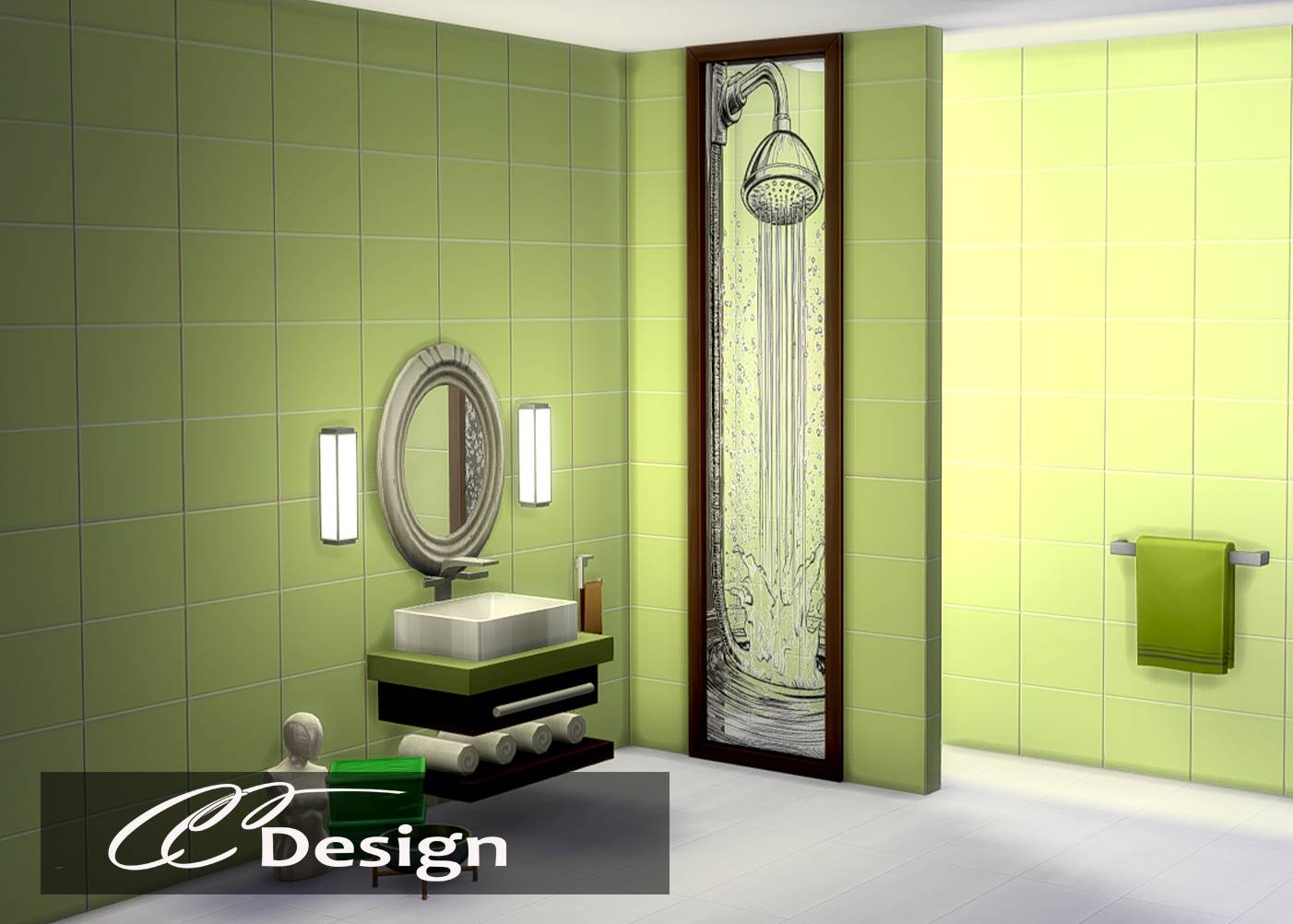 Thumbnail A beautiful and practical privacy window with the funny motif of a shower. For medium walls - 1 for motif - 20 colors - Base game compatible - Exclusive to Curce Forge