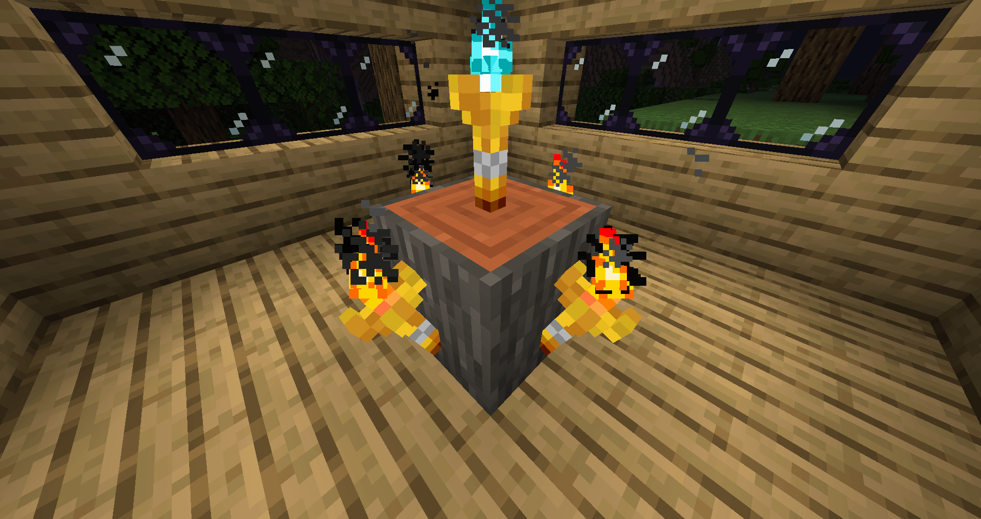 Thumbnail Golden torch is a fancy replacement to a normal torch. It provides a slightly more light than a normal torch.