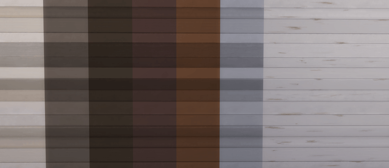 All the different stain options, this also shows the last stain including the 3 variations working together.