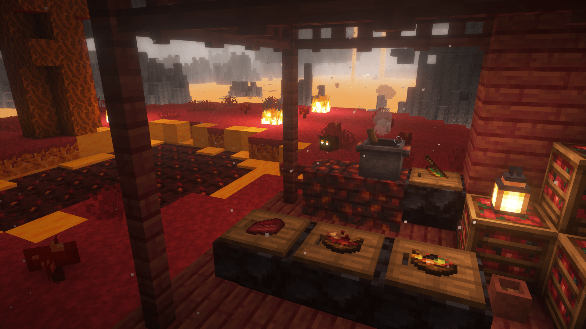 Thumbnail A simple barbecue spot built on a TConstruct blood slime island.