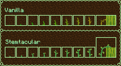 Thumbnail Comparison between vanilla melon growth stages and the pack's version.