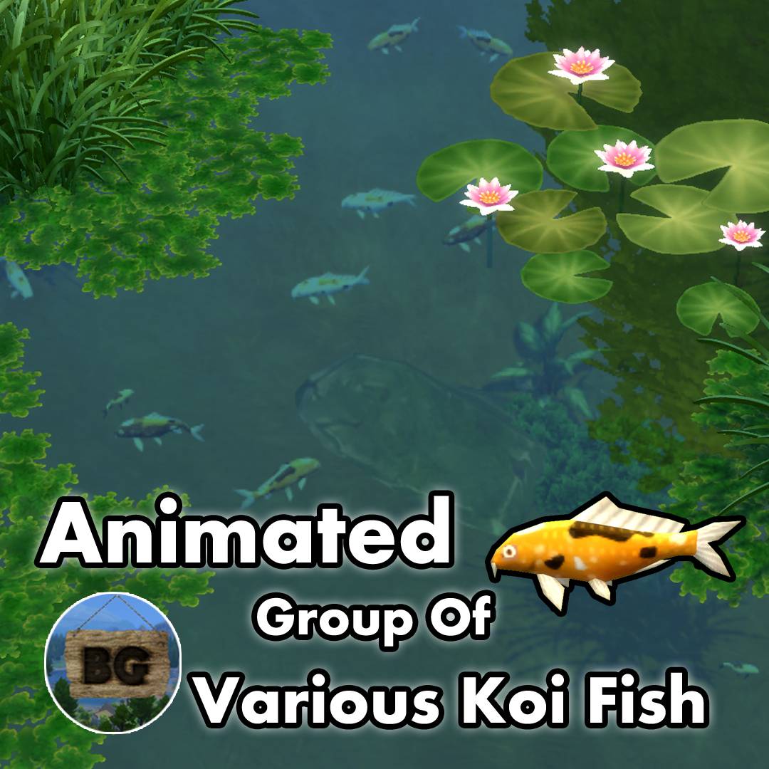 clip accessory fish sims 4 Animated Group of Koi Fish - Various ~ Animal ~ Fish ~ Pet - The Sims 4  Build / Buy
