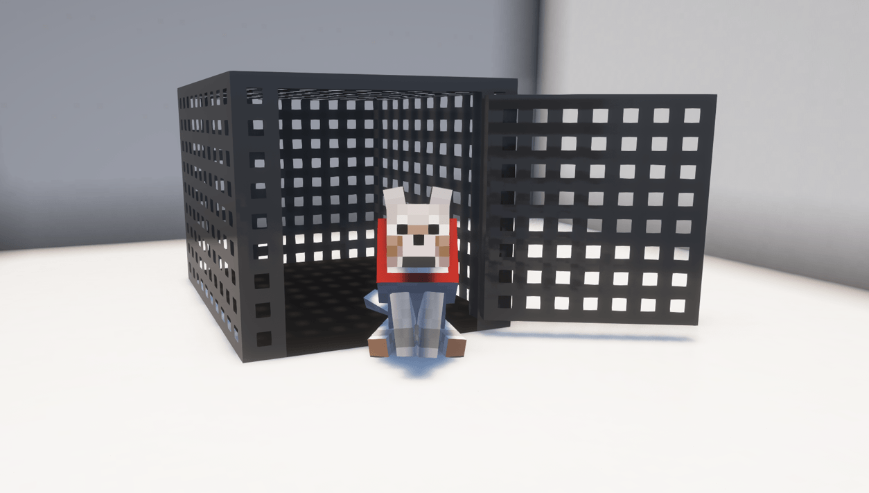 It's a cute dog crate with a closed and open version.