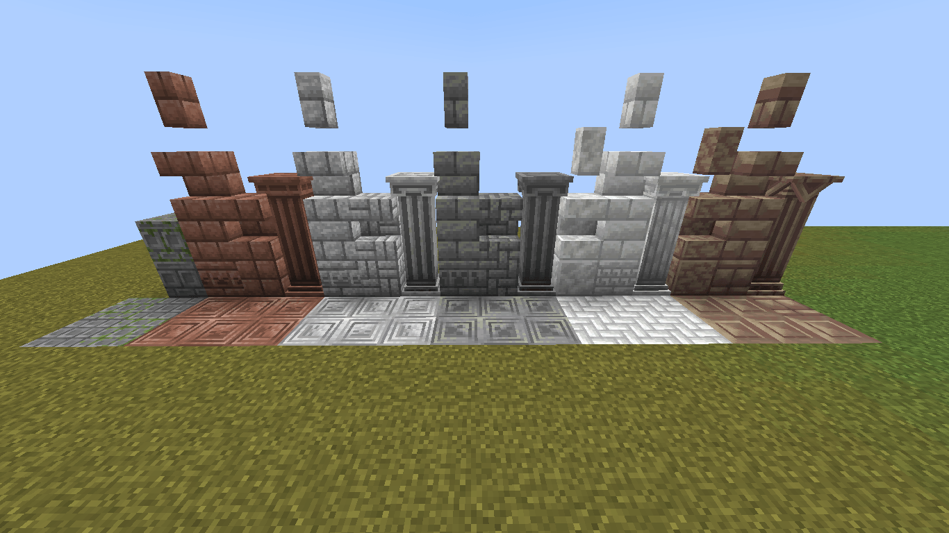 Thumbnail Granite, Diorite, Andesite, Calcite and Dripstone Building Blocks (on the 1.3.0 version)