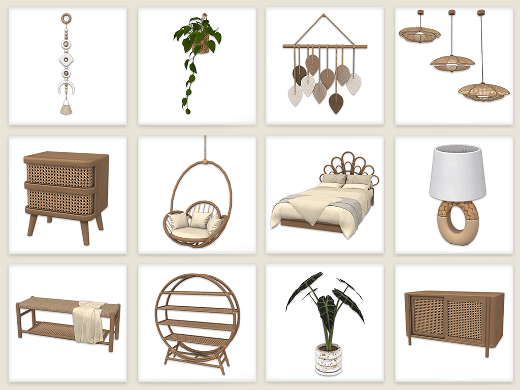 Comiko - Boho Bedroom Set - Gallery - The Sims 4 Build / Buy - CurseForge