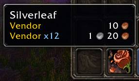 Thumbnail VendorPricePlus displays the Vendor and Stack prices of items in the tooltip when not at a vendor