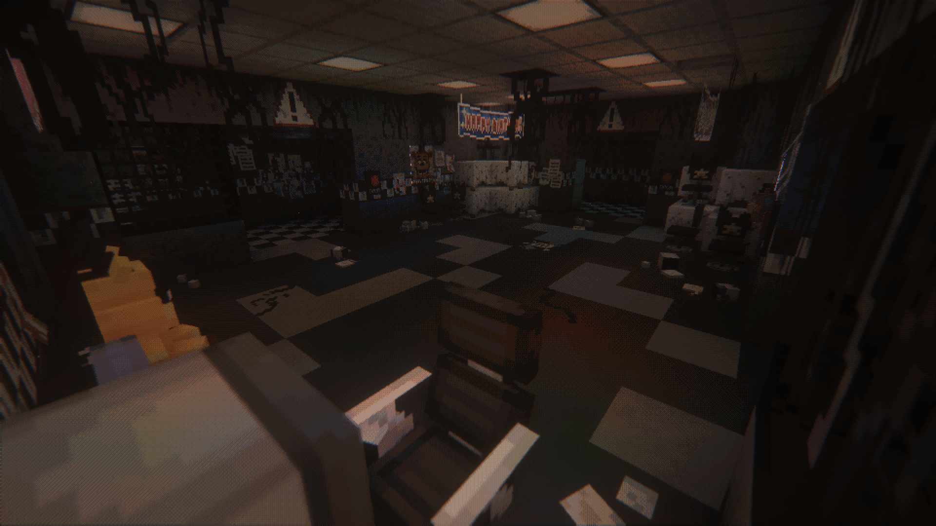 The main office. located just off the west hallway, It was used as a party room before. It also has access to the prize booth. Freddy seems to have taken a liking to this one, perhaps it's the faded children's drawings, or maybe something more...