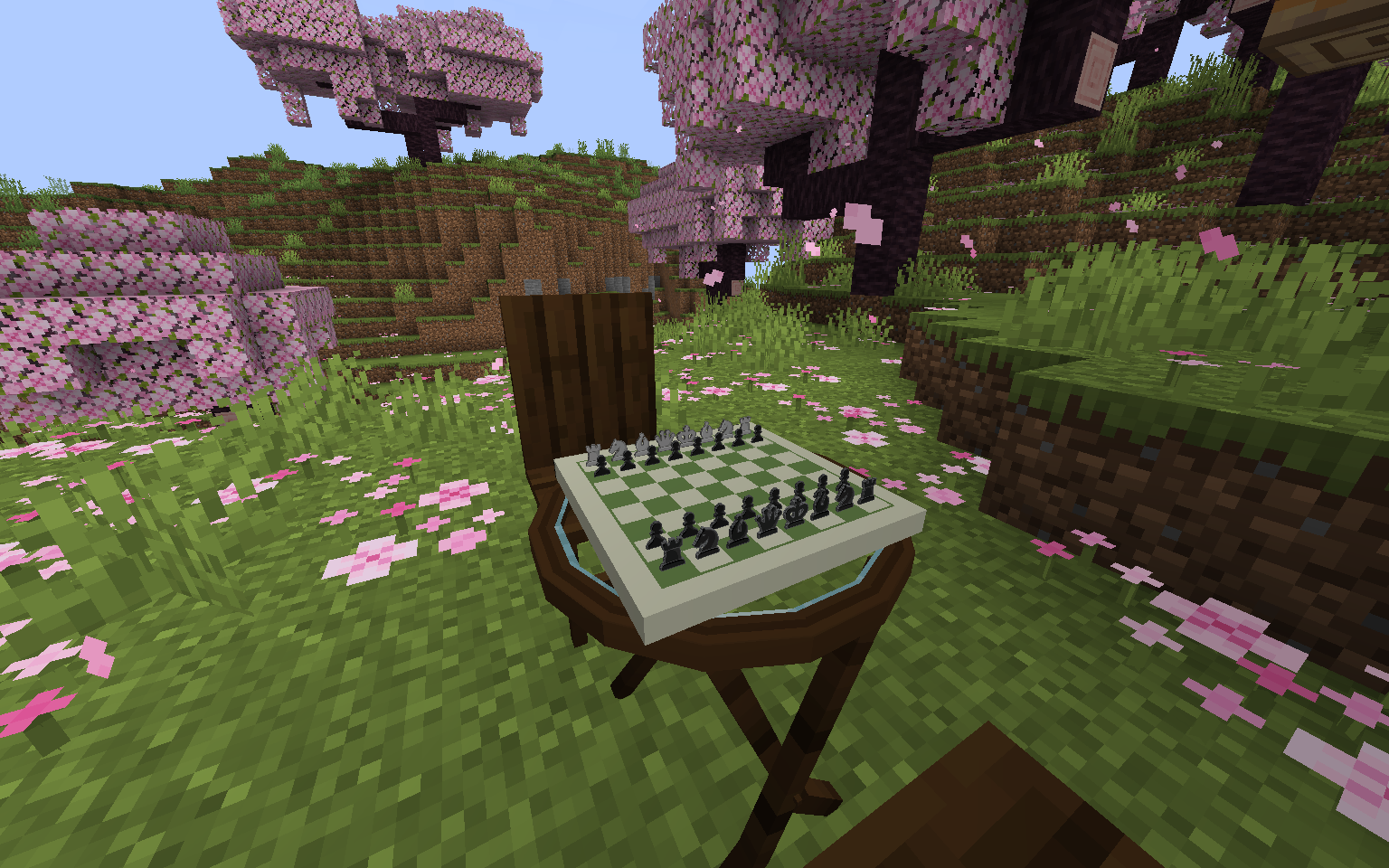 Board and pieces, outside