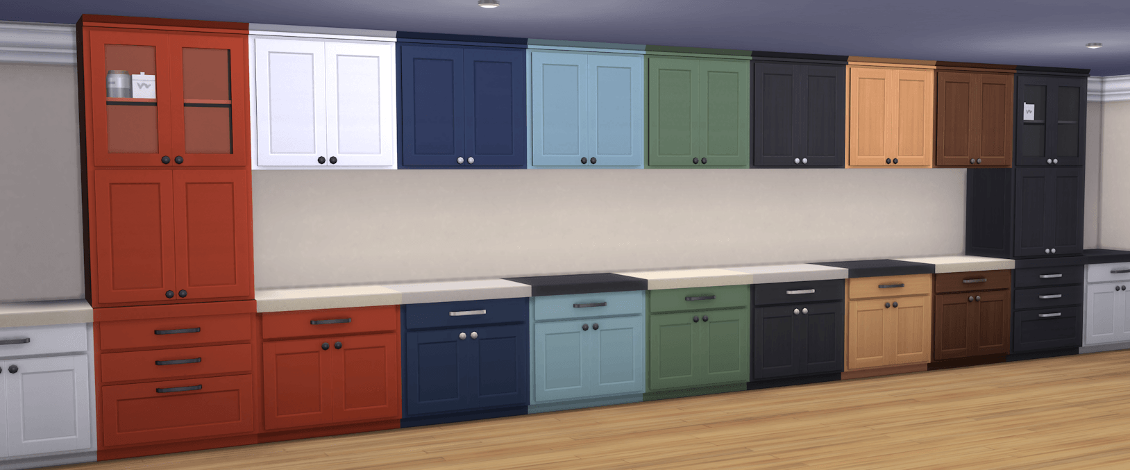 Visual of some available options (SEE GALLERY FOR MORE EXAMPLES), note: all the counters have a choice of beige, grey and black counter-tops