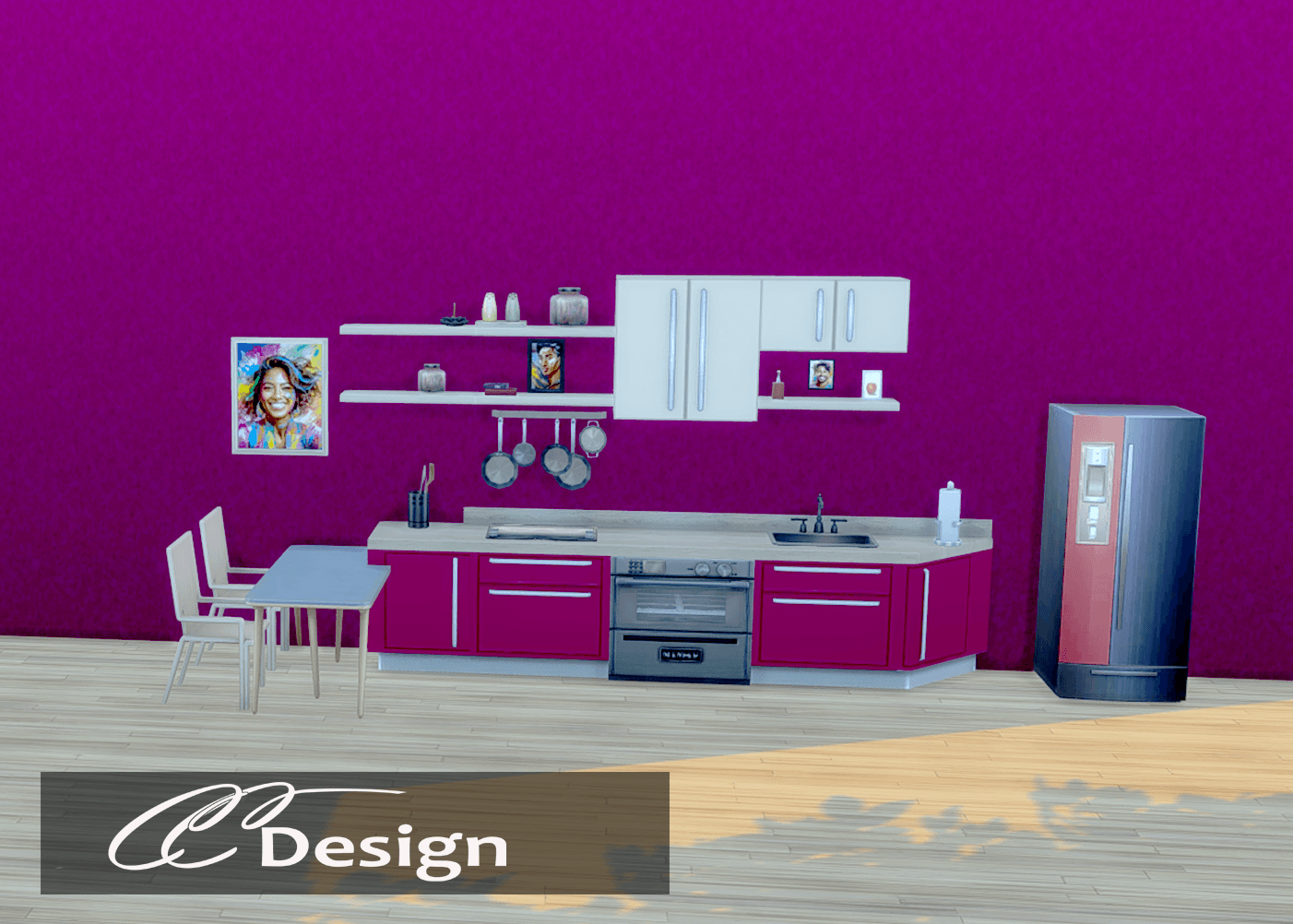 Thumbnail A wallpaper that matches the kitchen!! - 37 different colors - compatible with the base game
