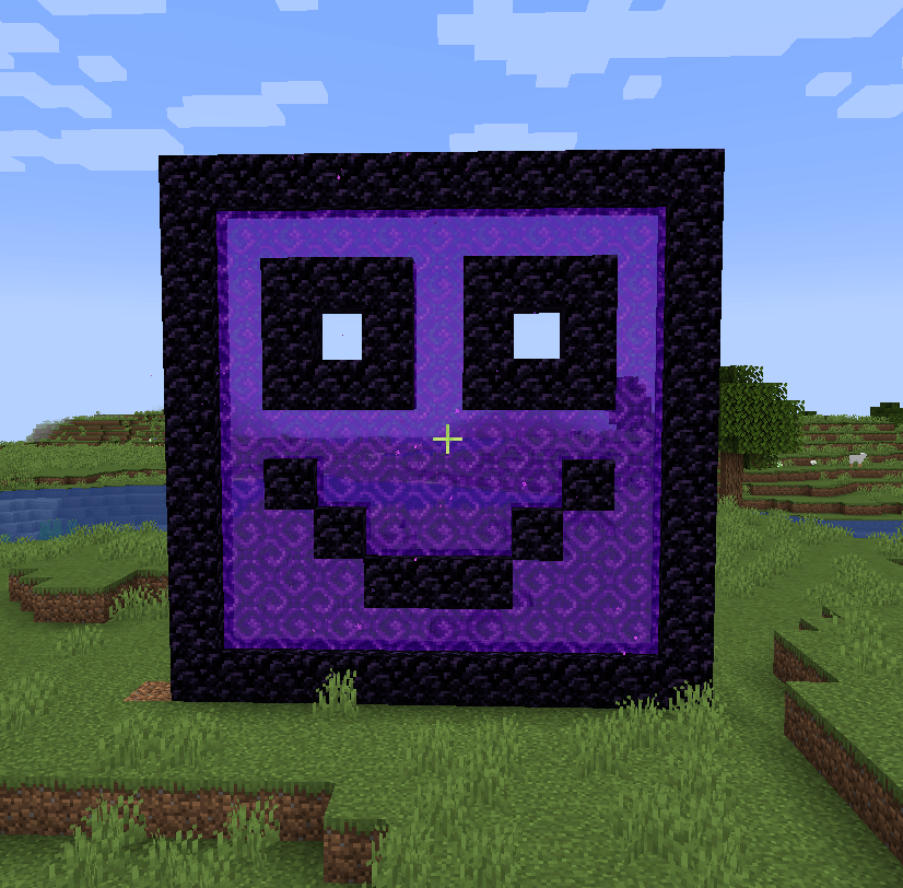Smiley face shaped portal