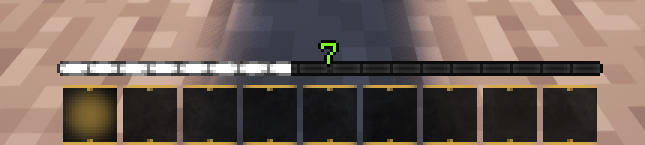 Thumbnail Health and Hunger hidden to be replaced by the UI in the Bun Souls Content mod.
Hotbar changed to match the "souls" style.
exp bar changed to white as it now acts as your "soul" count.