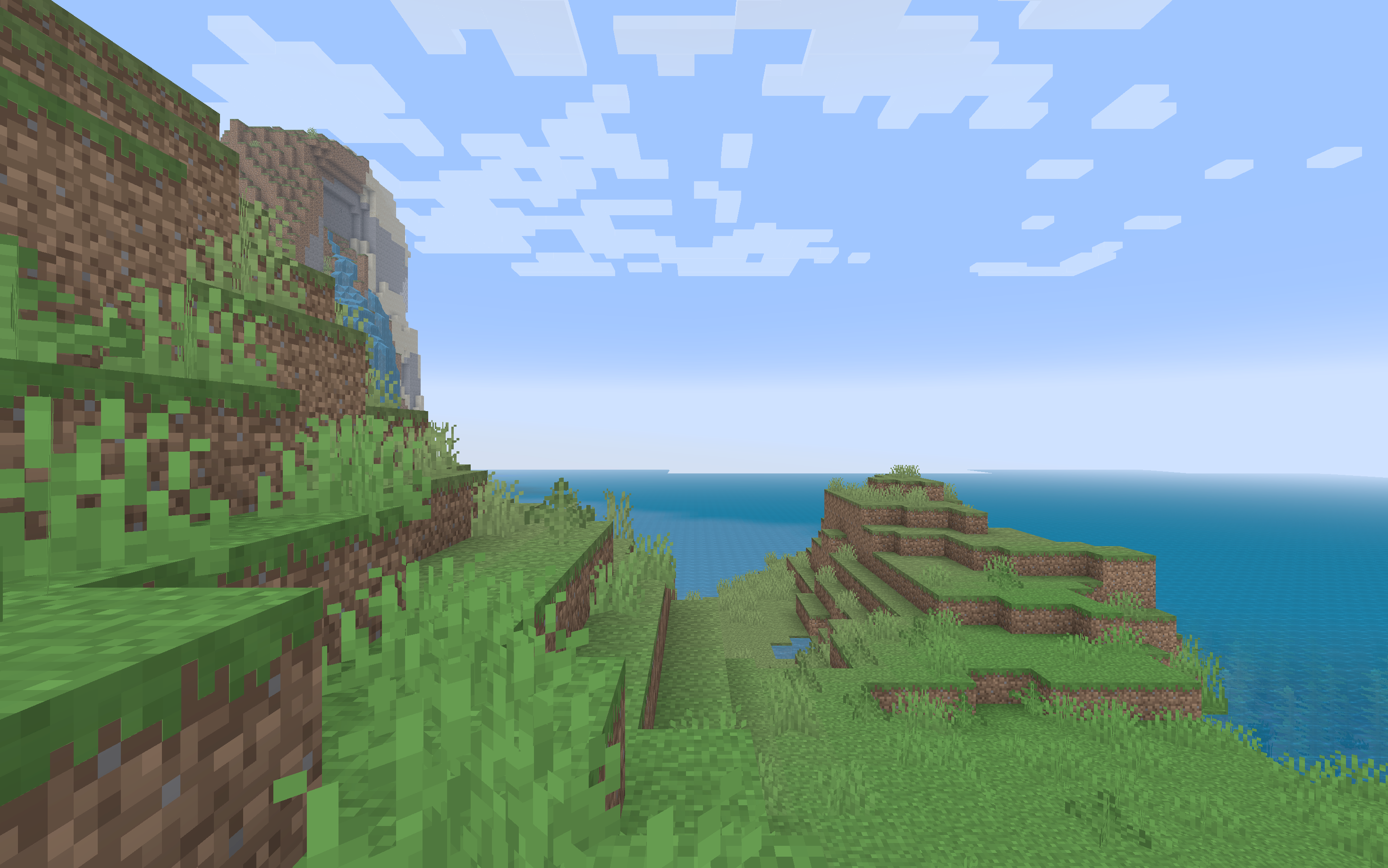 Thumbnail Tall grass sways in the breeze as the sun rises over a peaceful, pixelated landscape. Tall grass rustles softly near the ocean’s edge, and though no trees stand nearby, a faint silhouette lingers in the distant fog—watching, still and silent.