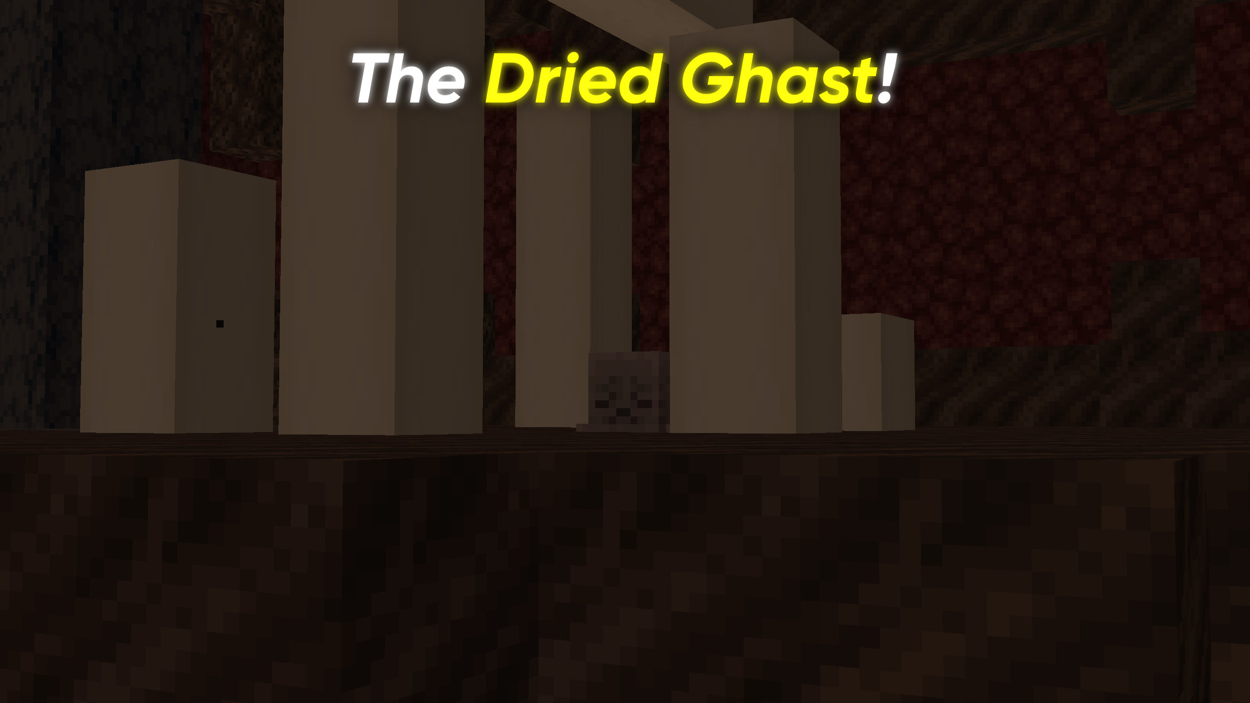 Thumbnail Dried Ghast near a nether fossil