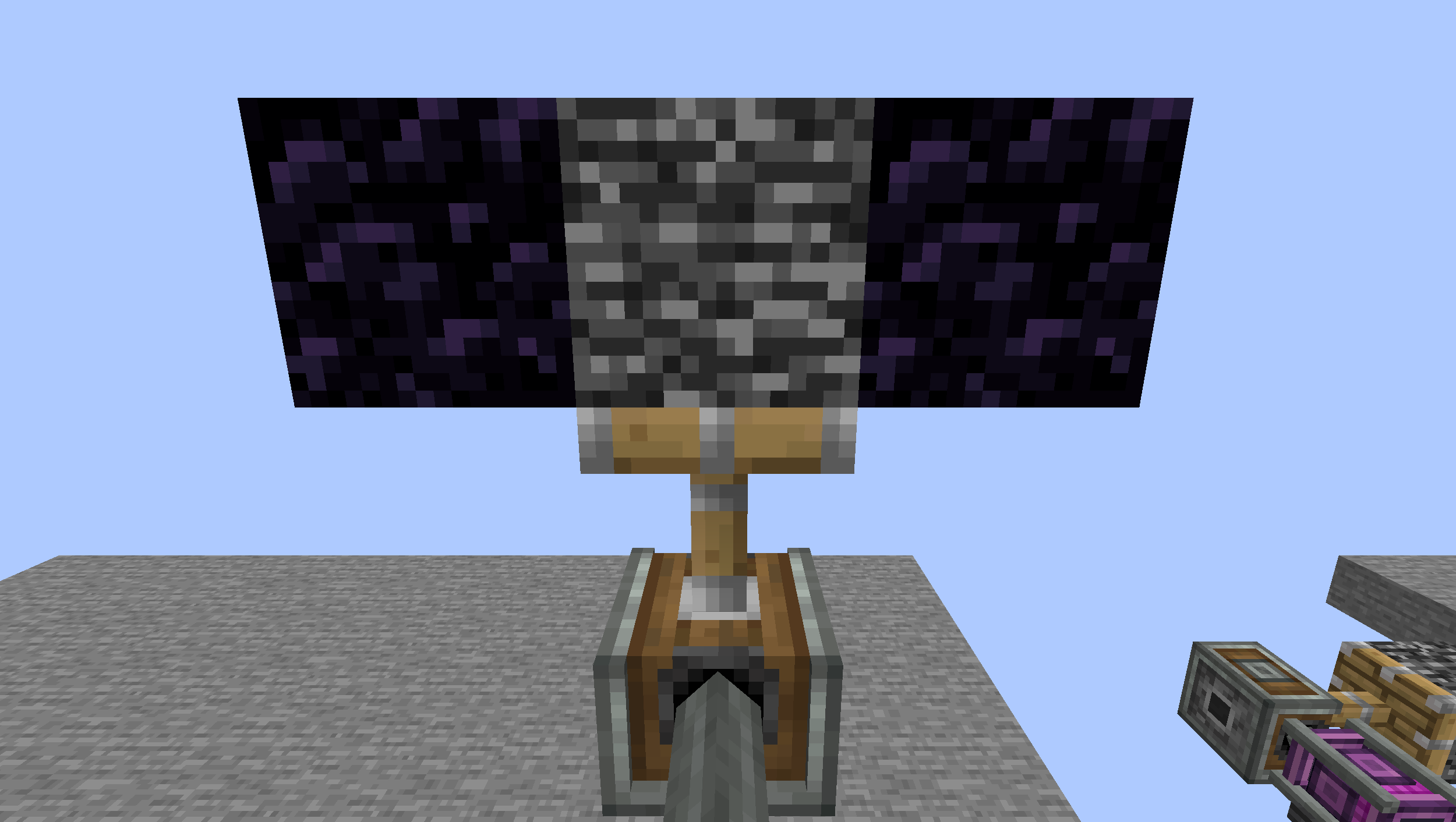 Piston moving blocks with help of creative glue