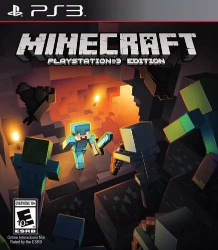 Thumbnail The legacy Minecraft PS3 Edition disc box thumbnail features the iconic blocky Steve character wielding a pickaxe, surrounded by familiar mobs like a creeper and skeleton, set against a vibrant, pixelated landscape.