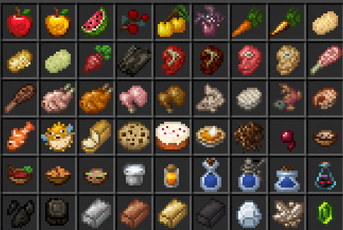 Thumbnail Food, drinks, and some materials.
