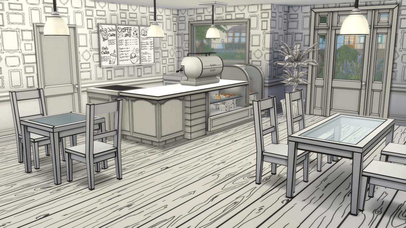interior stuff in black and white