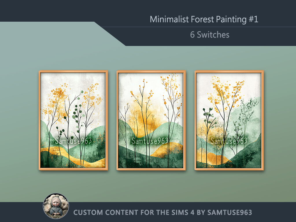 Minimalist Forest Painting #1 Extra A Samtuse963