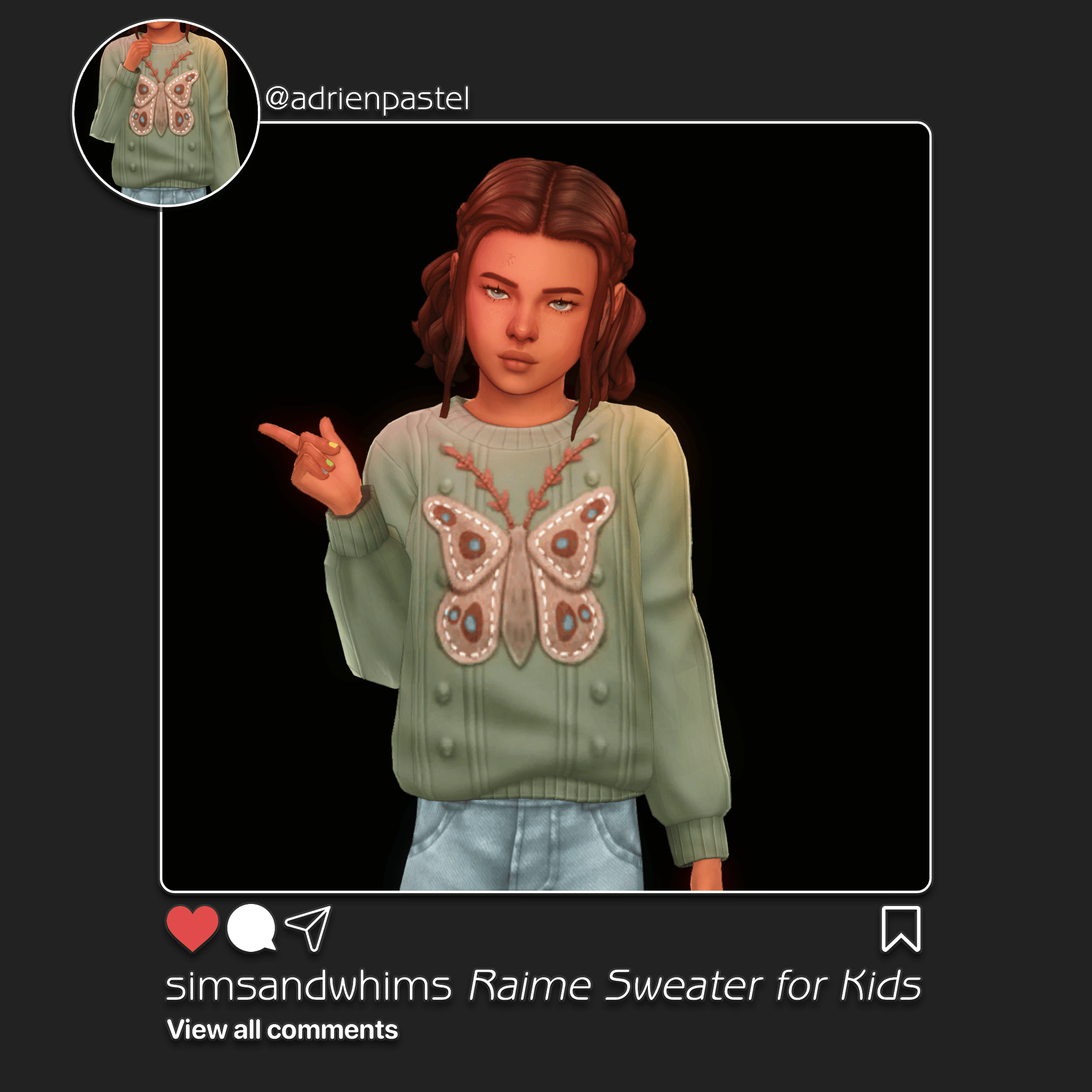 Raime Sweater V2 for Kids (adrienpastel) - The Sims 4 Create a Sim ...