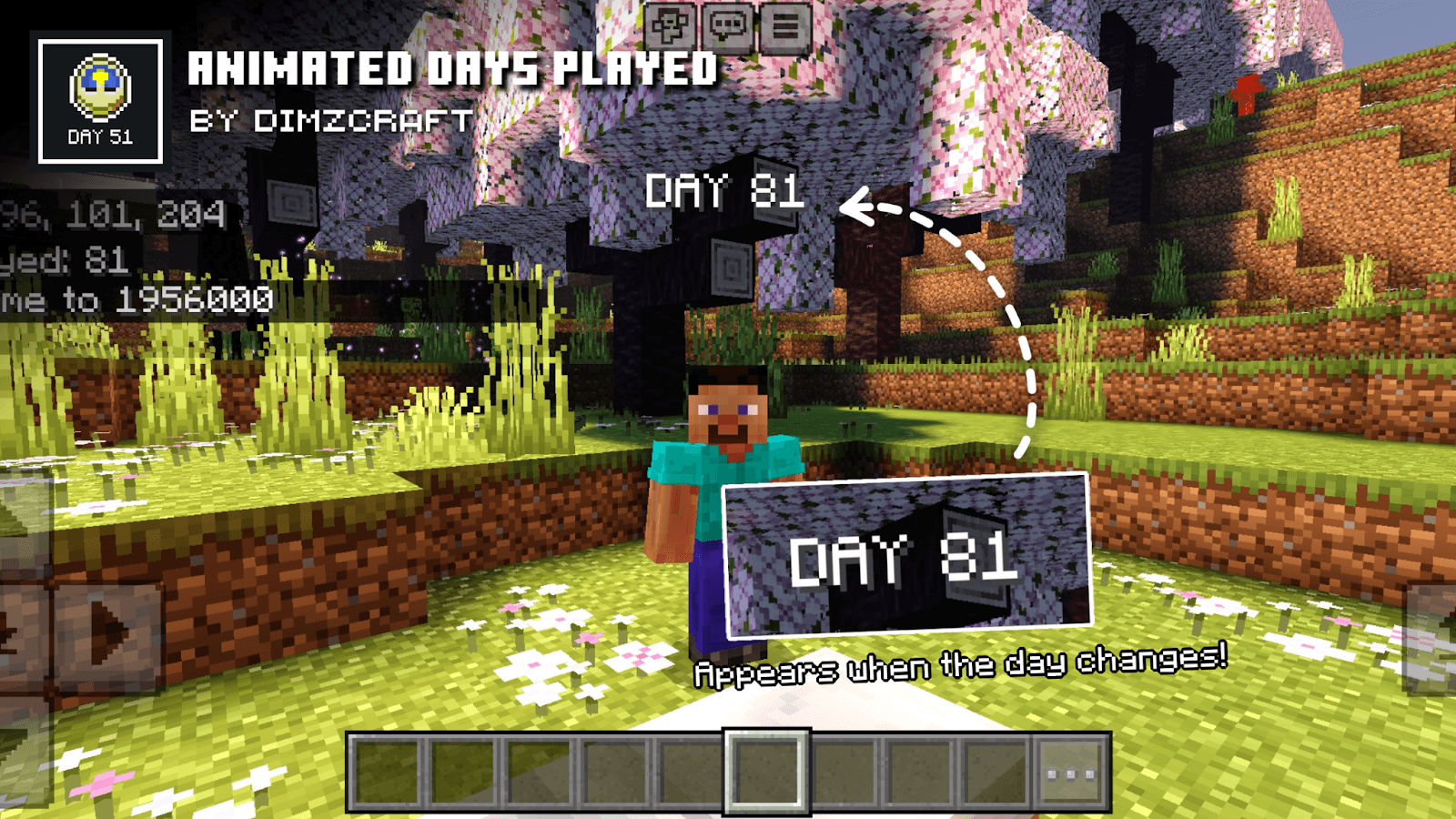 Animated days played minecraft bedrock texture packs curseforge