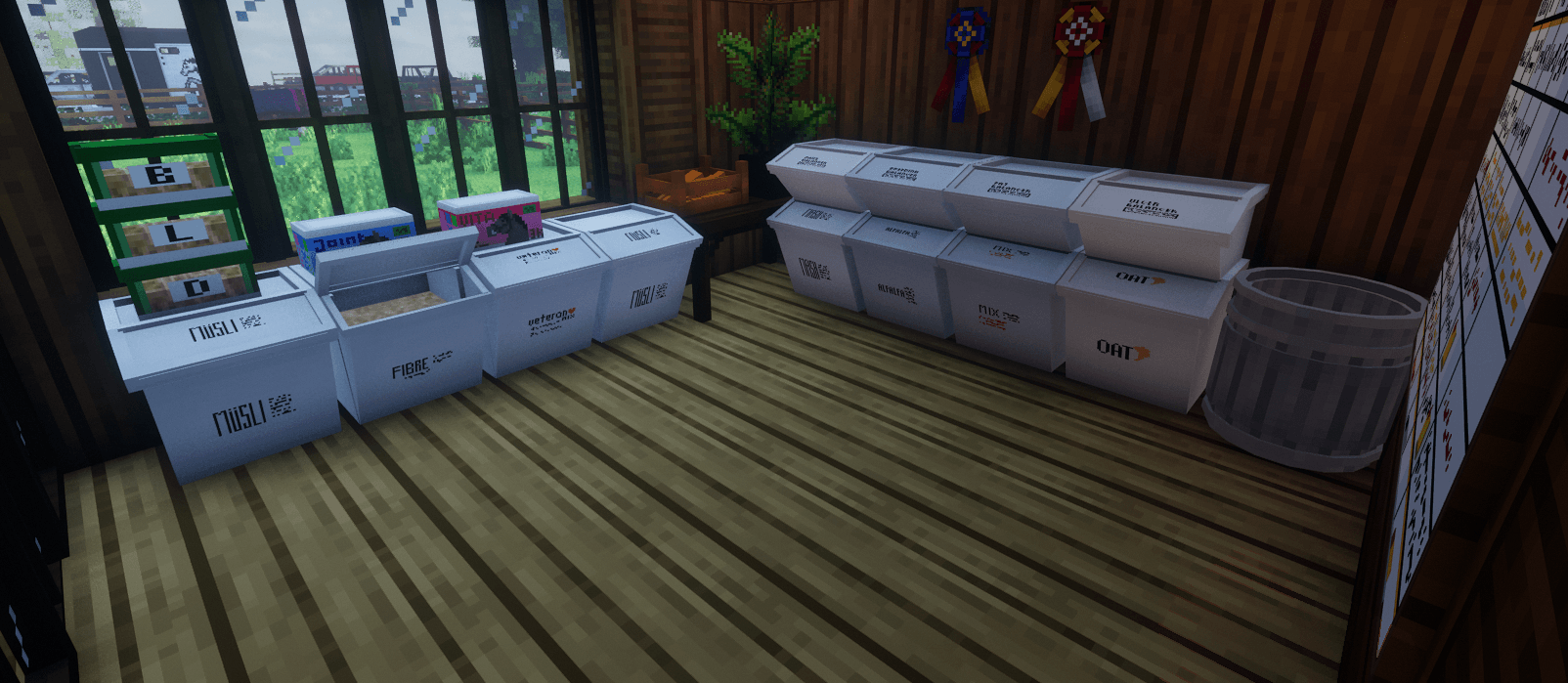 Thumbnail Feed bins and other decorations are perfect addition to your feed room