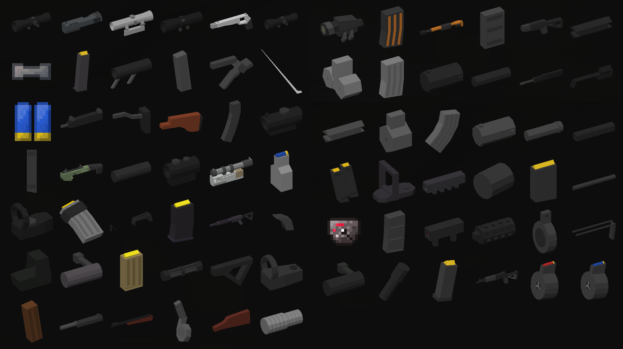 Thumbnail A nonexhaustive list of many of the attachments, including many base game attachments but also some new ones.