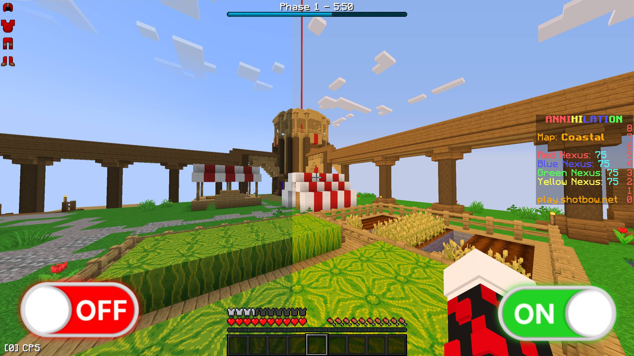Comparison with Shaders Off and On
