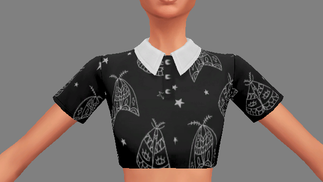 Okkult Hex Short Collar Top - Gallery - The Sims 4 Create a Sim ...