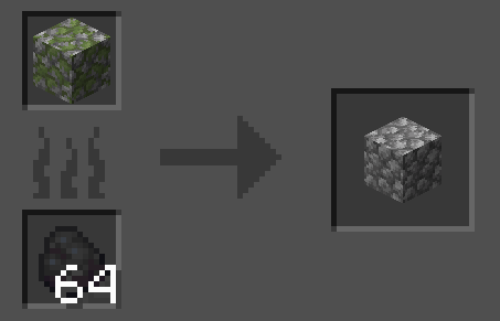 Thumbnail Throw mossy blocks into a furnace to get rid of the moss
