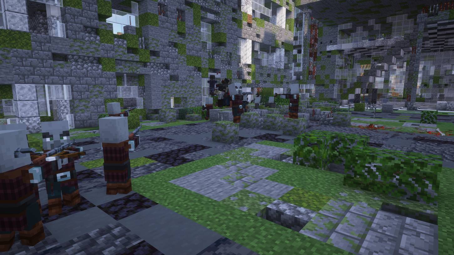 Group of armed illagers fighting a small horde.jpg