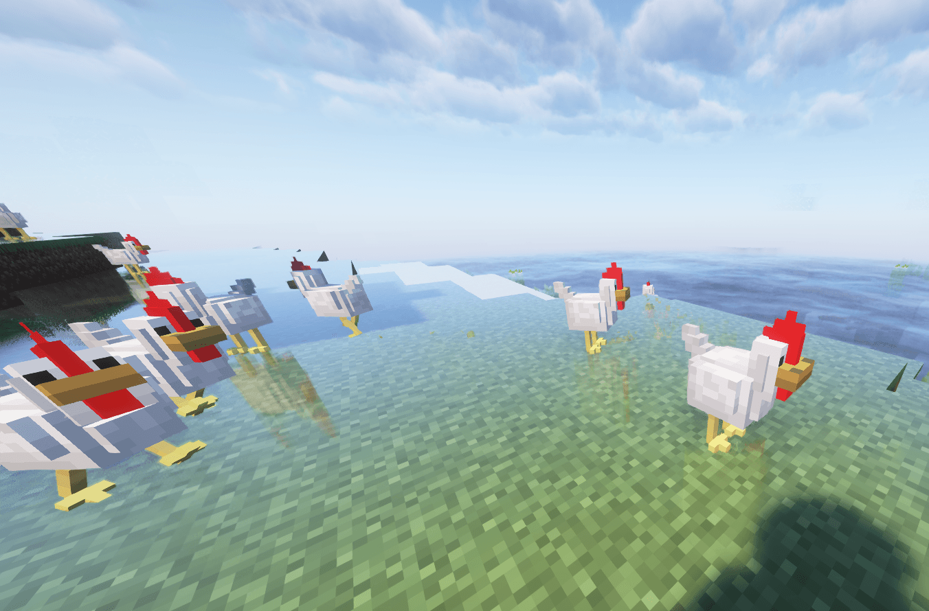 Transformed chickens in the game