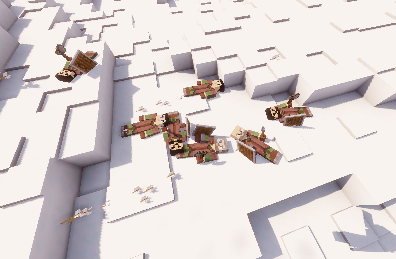 Example of how recruit corpses appear after using this resource pack