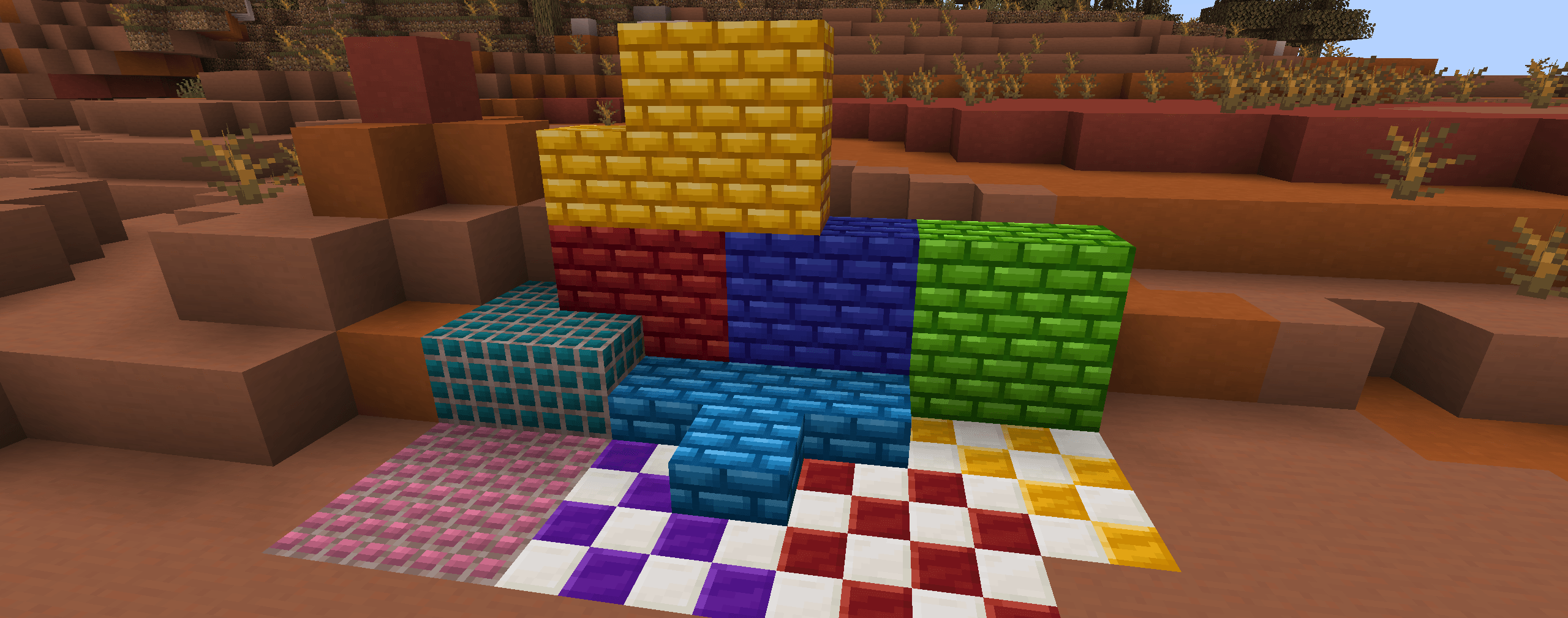 Some colored bricks and pavings