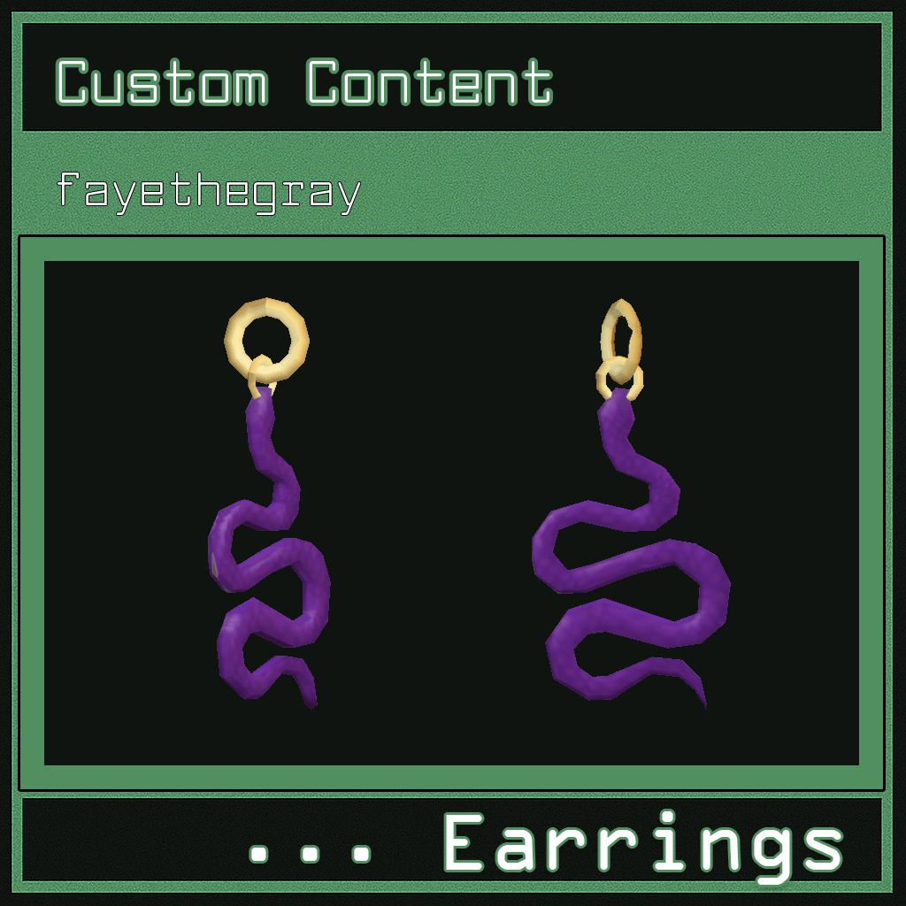 snakes earrings by fayethegray - Gallery - The Sims 4 Create a Sim ...