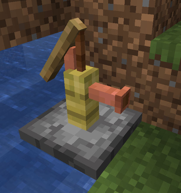 Thumbnail It takes some time and effort, but the hand pump can be used to move water (or other fluids, be be careful with lava) into a cauldron, washer, crucible, or tank.