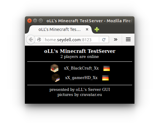 As Webpage (oLL's Server GUI)