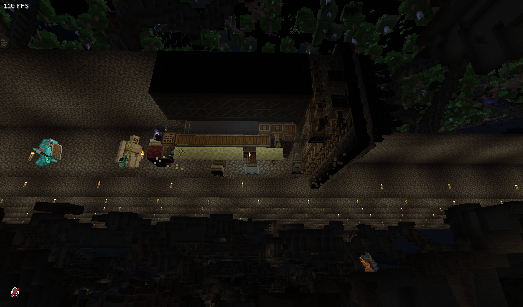 Thumbnail Mining drill with automatic placing torches and tunneling "replacing ground, selling and sides with cobble stone"