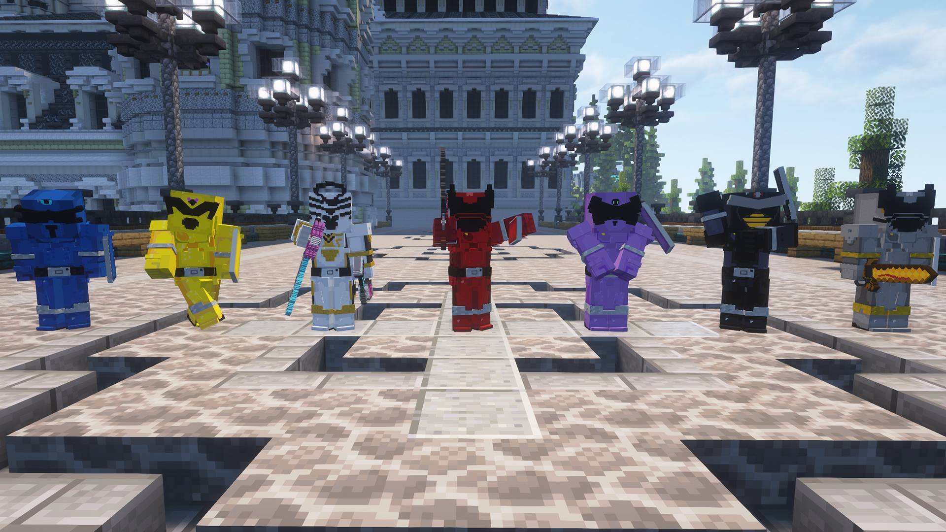 All seven playable rangers